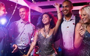 Friends enjoying moonisland yacht trip package with rsy yacht rentals